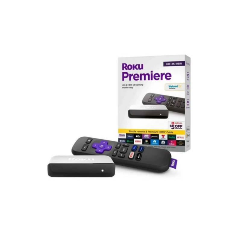 Convertidor Roku Premiere 4k Hdr Streaming + Control Remoto Color Negro