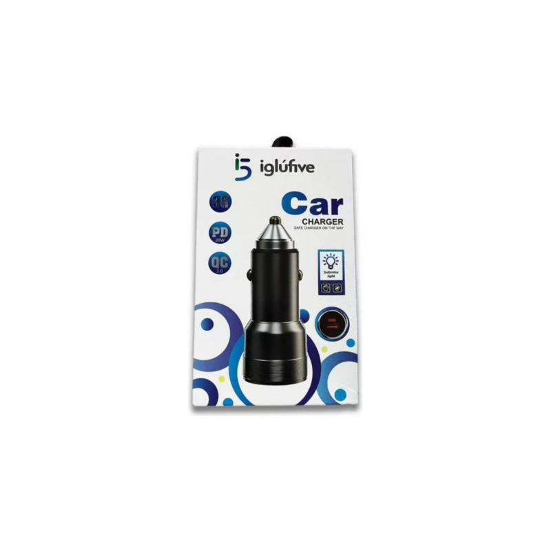 Cargador De Auto Iglufive Carga Rapida Doble Puerto Tipo C