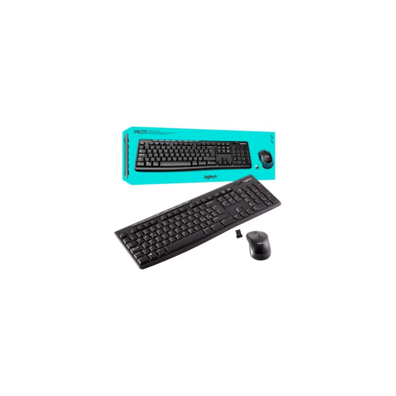 Kit Teclado Y Mouse Inalambrico Logitech MK270 Color Negro